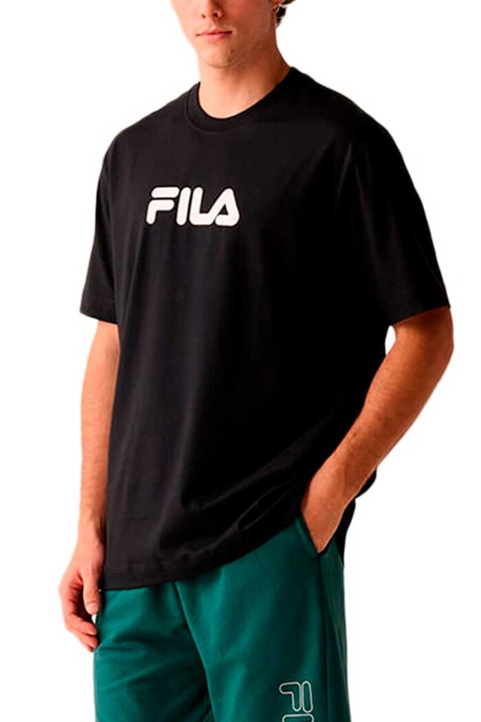 CAMISETA MUJER FILA LETTER OUTLINE Negro
