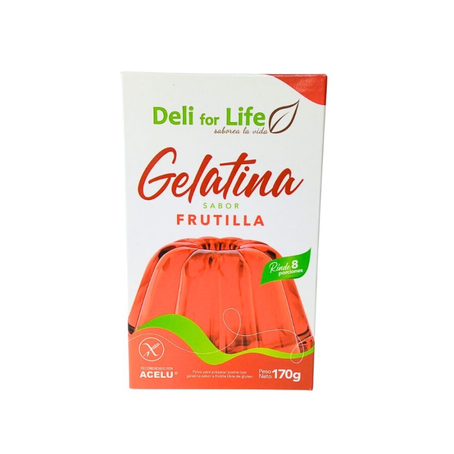 Gelatina Sin Gluten Deli for Life Frutilla 170g Gelatina Sin Gluten Deli for Life Frutilla 170g
