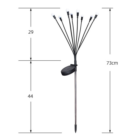 Luces Led Carga Solar x8 Luciérnagas Impermeables Hog007005