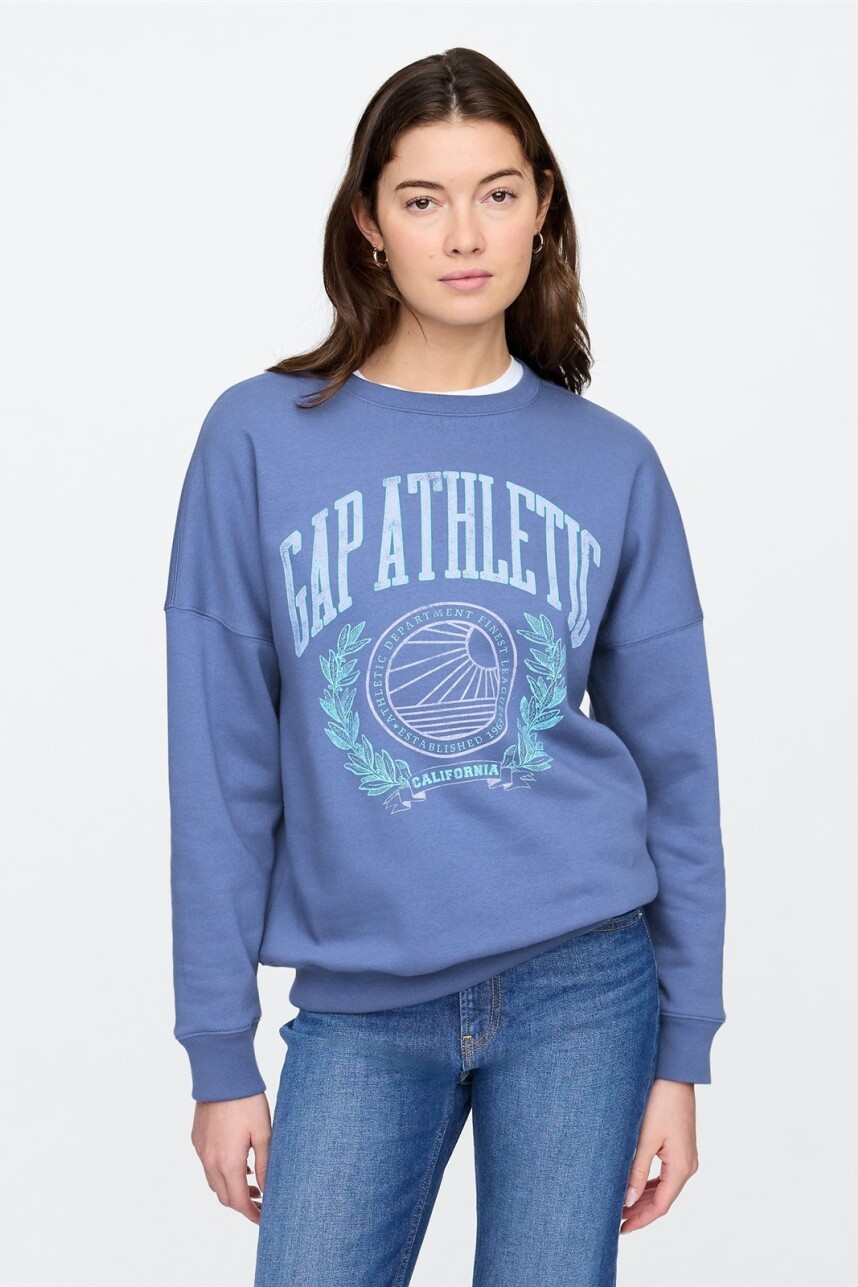 Buzo Deportivo Logo Gap Mujer Bijou Blue 18-3921 Tcx