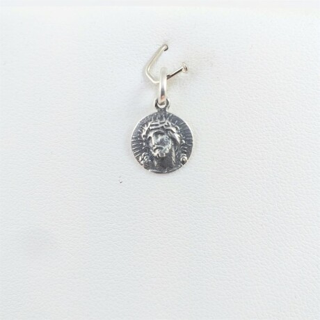 Medalla religiosa de plata 925, Cristo de Espinas, diámetro 10mm. Medalla religiosa de plata 925, Cristo de Espinas, diámetro 10mm.