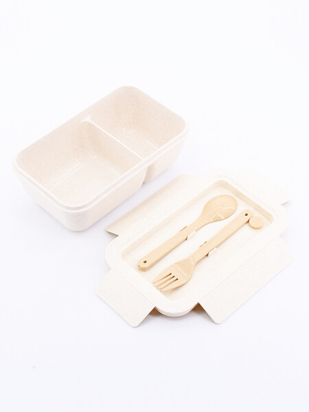 CONTENEDOR CON CUBIERTOS BEIGE (V)