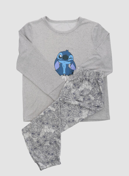 Pijama infantil stitch Gris melange