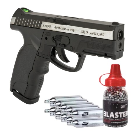 Combo pistola Steyr M9-A1 + BBs 4.5mm + 10 garrafas CO2 Combo pistola Steyr M9-A1 + BBs 4.5mm + 10 garrafas CO2