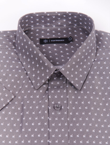 Camisa m/c estampada gris