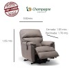 POLTRONA ASPEN - TAPIZADA EN CUERO - COLOR BEIGE - RECLINADO MANUAL. POLTRONA ASPEN - TAPIZADA EN CUERO - COLOR BEIGE - RECLINADO MANUAL.