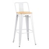 Taburete Tolix Con Respaldo Madera Blanco Taburete Tolix Con Respaldo Madera Blanco