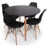 Mesa Comedor ComboHome Milan Redonda Laqueada 80Cm Premium Negro 1