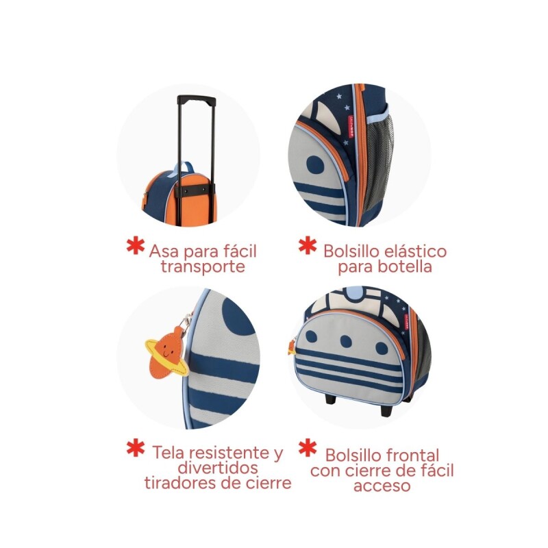 Mochila infantil con rueditas Cohete