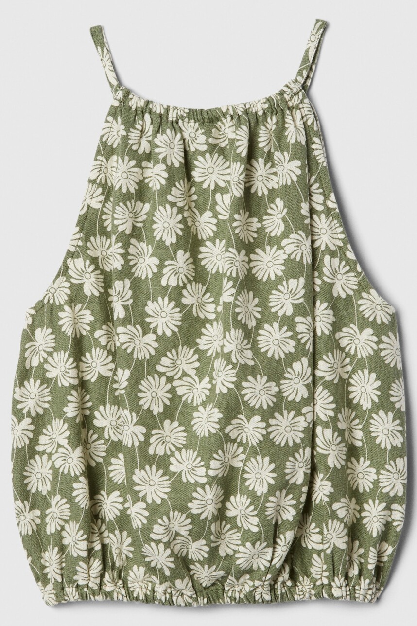 Musculosa Halter Niña Green Floral