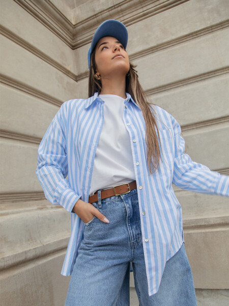 Camisa rayada Blanco