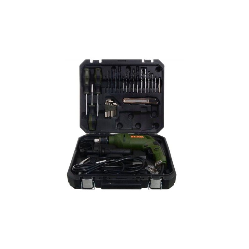 Taladro percutor 13 mm 600 w con accesorios Bauker Taladro percutor 13 mm 600 w con accesorios Bauker