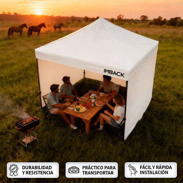 Gazebo Plegable Reforzado 3x3 M Con Paredes Carpa Autoarmable Jardin Playa Patio Toldo Imback Color Blanco Gazebo Plegable Reforzado 3x3 M Con Paredes Carpa Autoarmable Jardin Playa Patio Toldo Imback Color Blanco