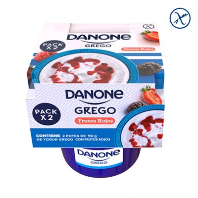 Yogurt Griego Danone Frutos Rojos x2 Yogurt Griego Futos Rojos X2