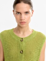 Chaleco De Punto Con Botones verde