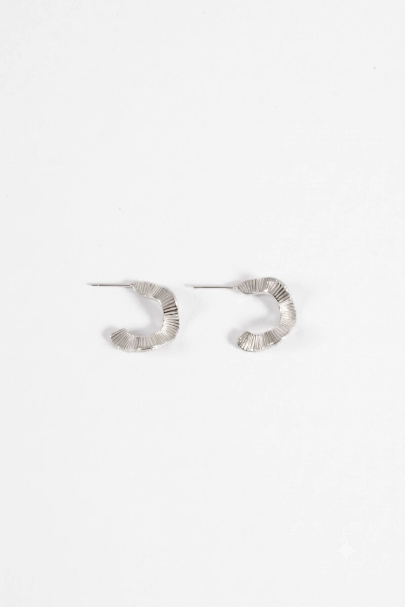 Aros acero wavy plateado