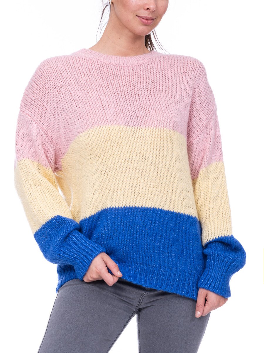 Sweater rayado - rosa 