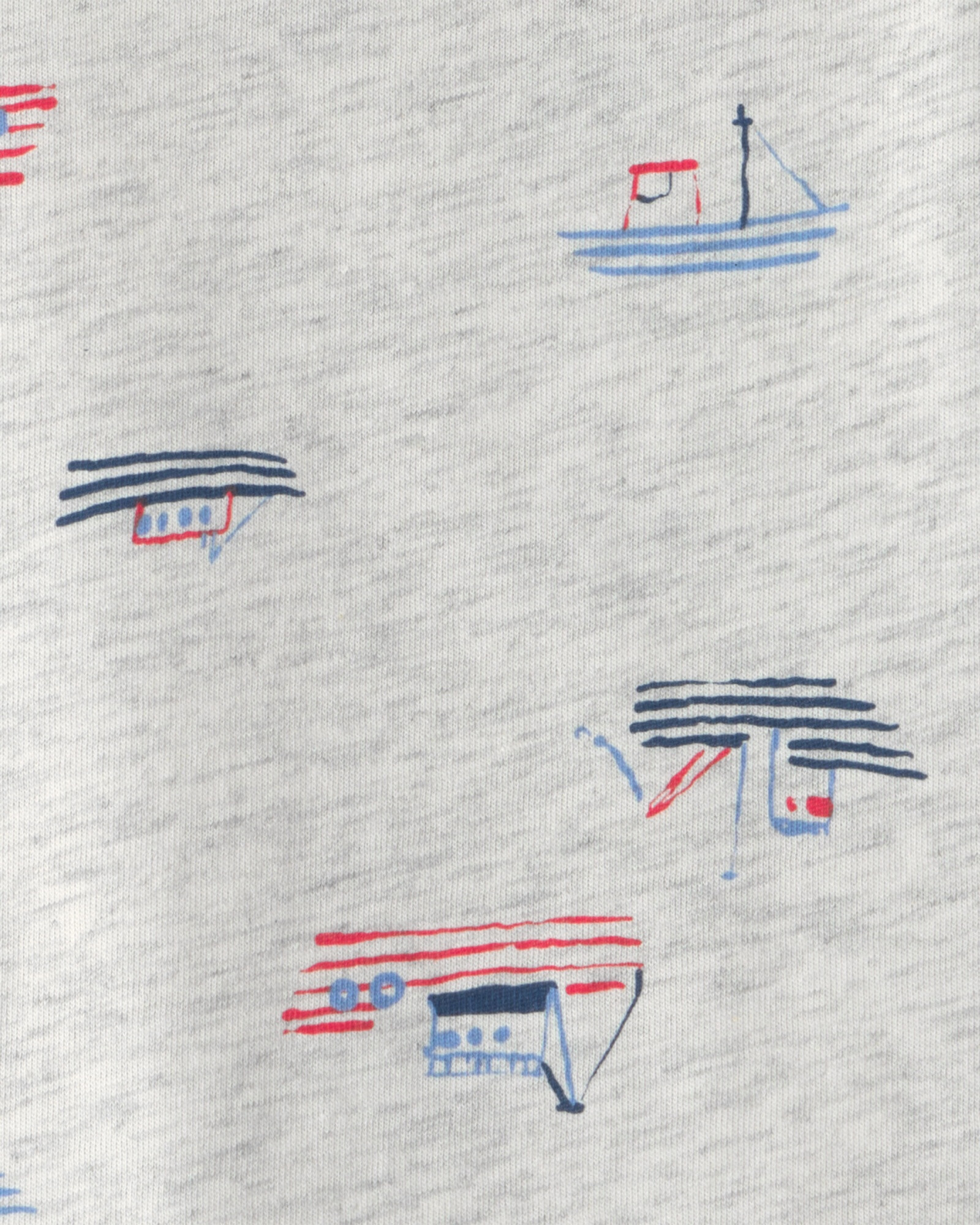 Set dos piezas, enterito corto de chambray y remera, diseño botes Sin color