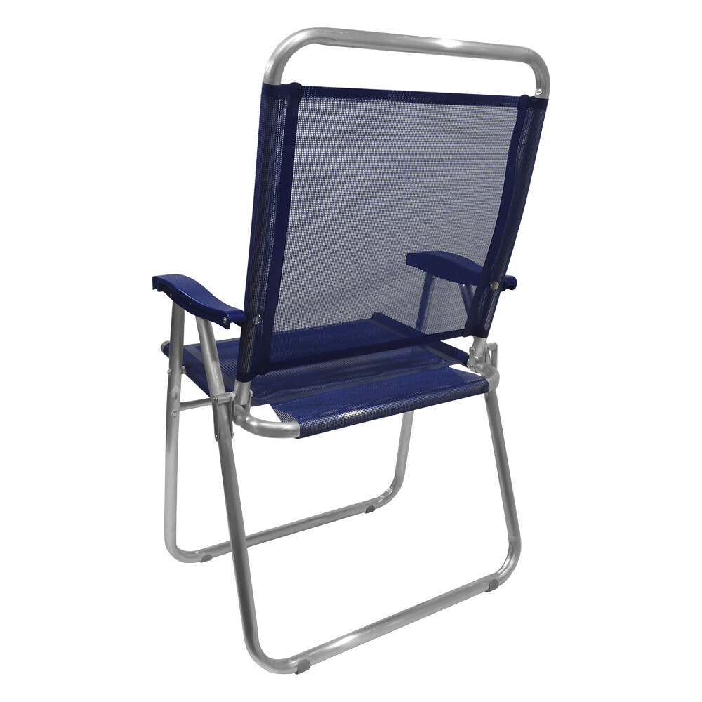 Sillón En Aluminio Nuevo King más Ancho Super Resistente 140 kg AZUL MARINO