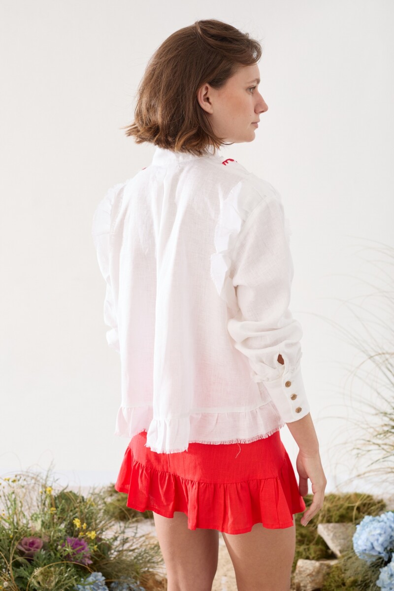 CAMISA VUELO CROCHET Blanco