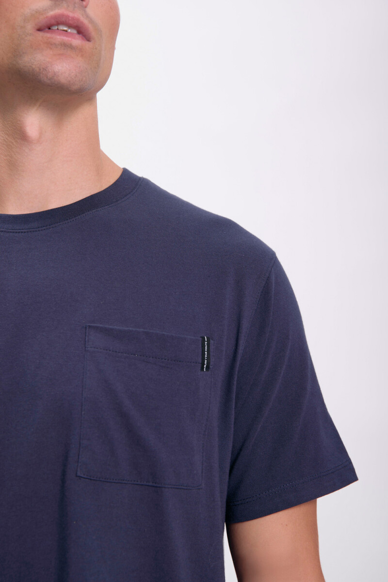 Remera manga corta bolsillo Azul Marino
