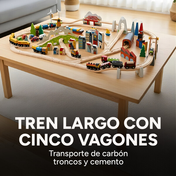 Juguete Pista De Tren Panoramica Tender Leaf Madera Infantil Juguete Pista De Tren Panoramica Tender Leaf Madera Infantil