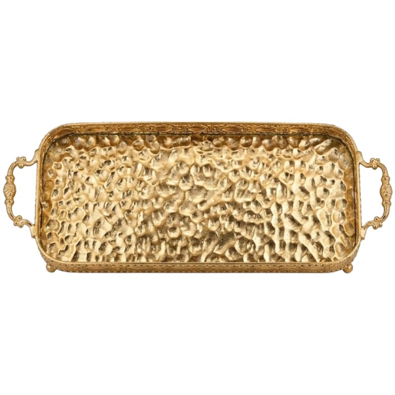 BANDEJA RECT METAL DORADO GDE Unica