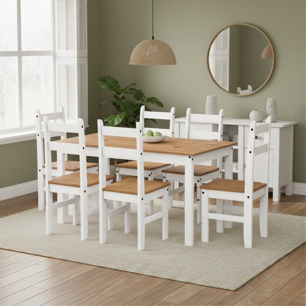 Juego De Comedor Lucia Plus 6 Sillas - Madera - Blanco Juego De Comedor Lucia Plus 6 Sillas - Madera - Blanco