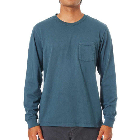 Remera Katin Base Long Sleeve Azul Sleeve Azul