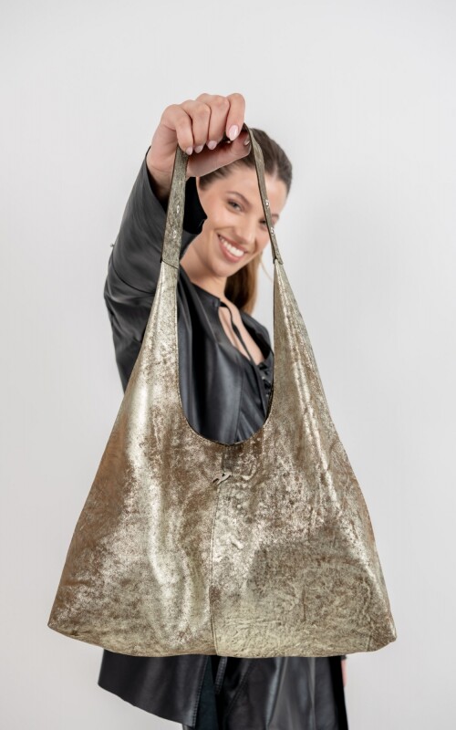 Cartera de cuero Oslo Peltre Gastado