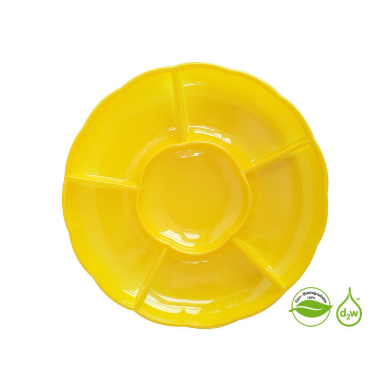 Bandeja Circular Biodegradable para Copetin x3 Un Amarillo