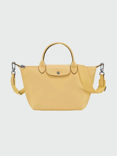 Longchamp -Cartera de cuero, Le pliage Xtra Amarillo Pastel