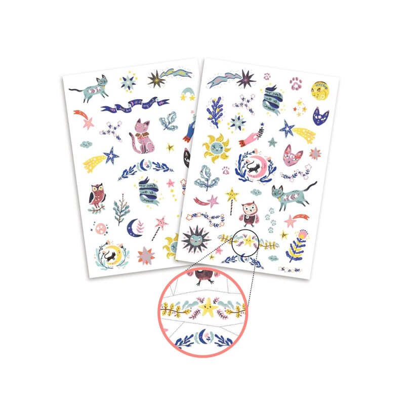 Set x50 Tatuajes removibles para niños Dulces Sueños