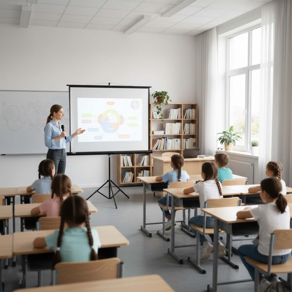 Pantalla De Proyección 72" Enrollable Con Trípode Regulable Negro 1