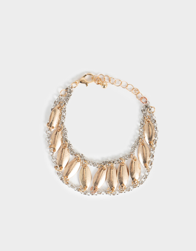 Pulseras Flexibles Metal Pulsera Flexible De Metal - Combinacion Bicolor