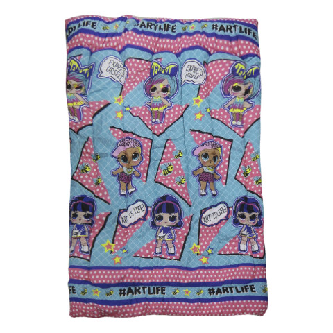 Colcha Infantil LOL Surprise 1 Plaza 100% Microfibra Turquesa