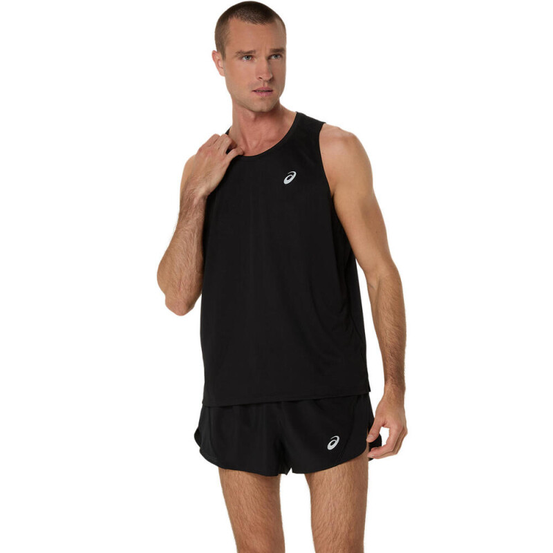 Bividi Running Asics Silver Singlet Hombre Performance Black