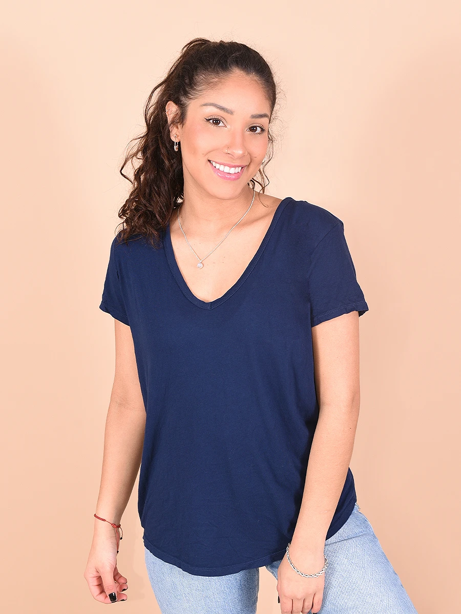 REMERA BASICA AMELIE - AZUL OSCURO 