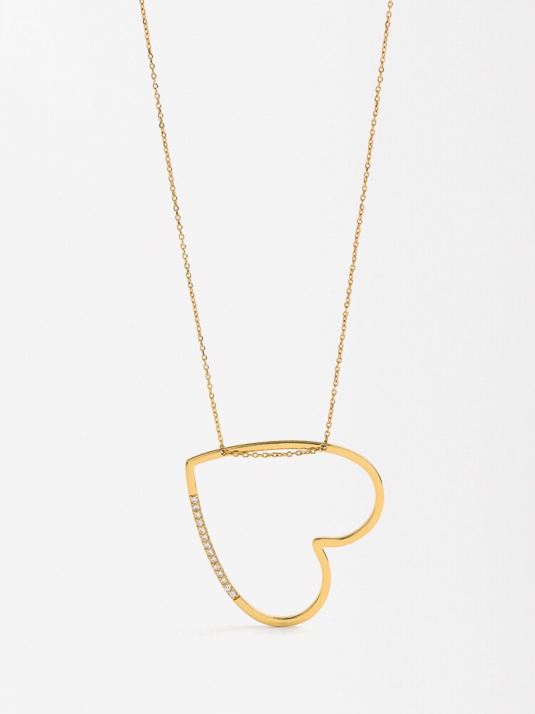 Collar Corto Corazón - Plata De Ley 925 dorado