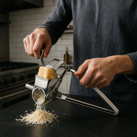 Rallador a Manivela con 2 Cuchillas de Acero Inoxidable Rallador a Manivela con 2 Cuchillas de Acero Inoxidable