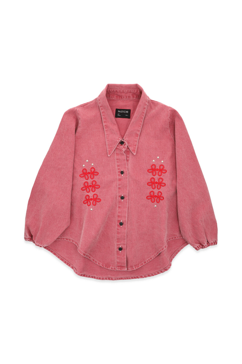 Camisa Cisne Nudo Cherry