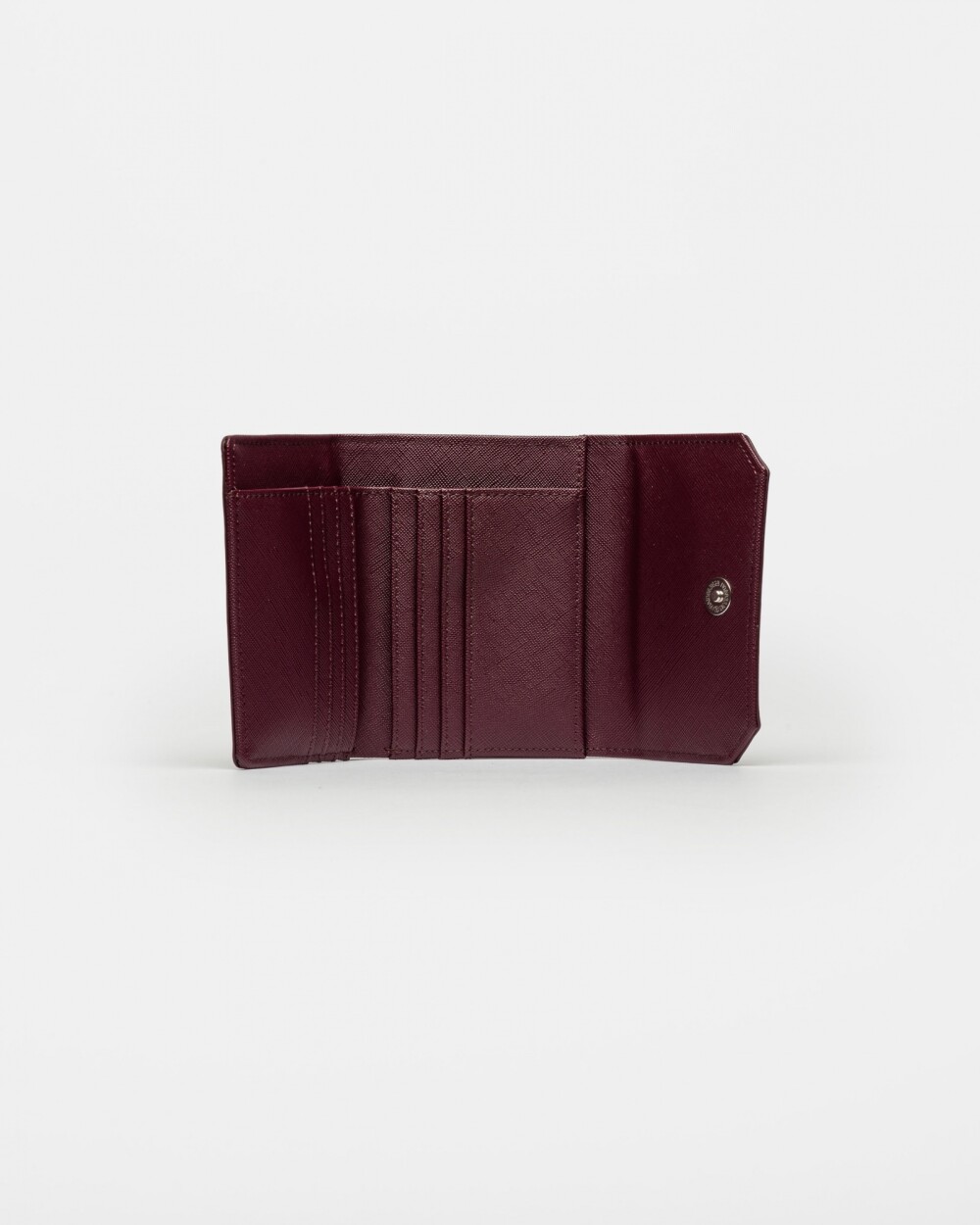 Billetera P&P En Efecto Cuero Saffiano Bordeaux