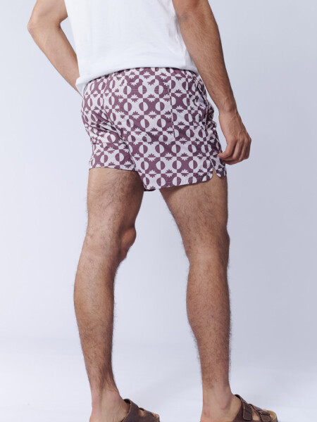 Short de baño damero soles Damero Soles Marrón
