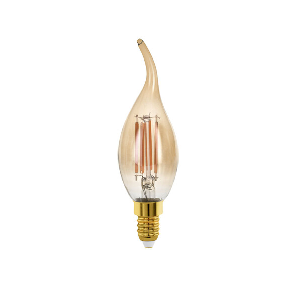 Lámpara LED vela curva ámbar E14 4W 300Lm dimm EG5204