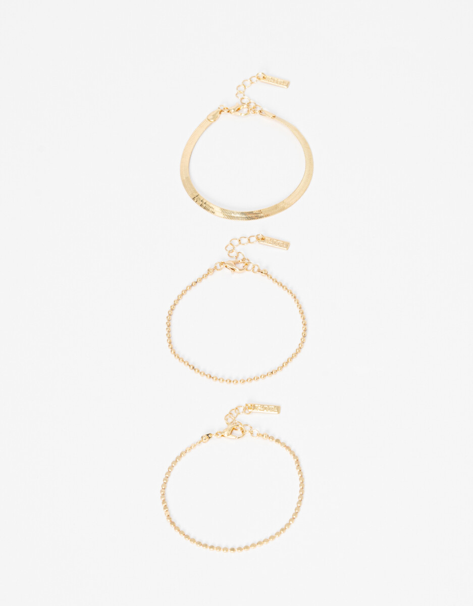 Set De Pulseras Metálicas 