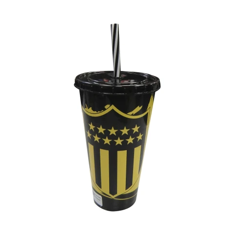 Vaso Plástico con Pajita Peñarol 700ml Oficial U