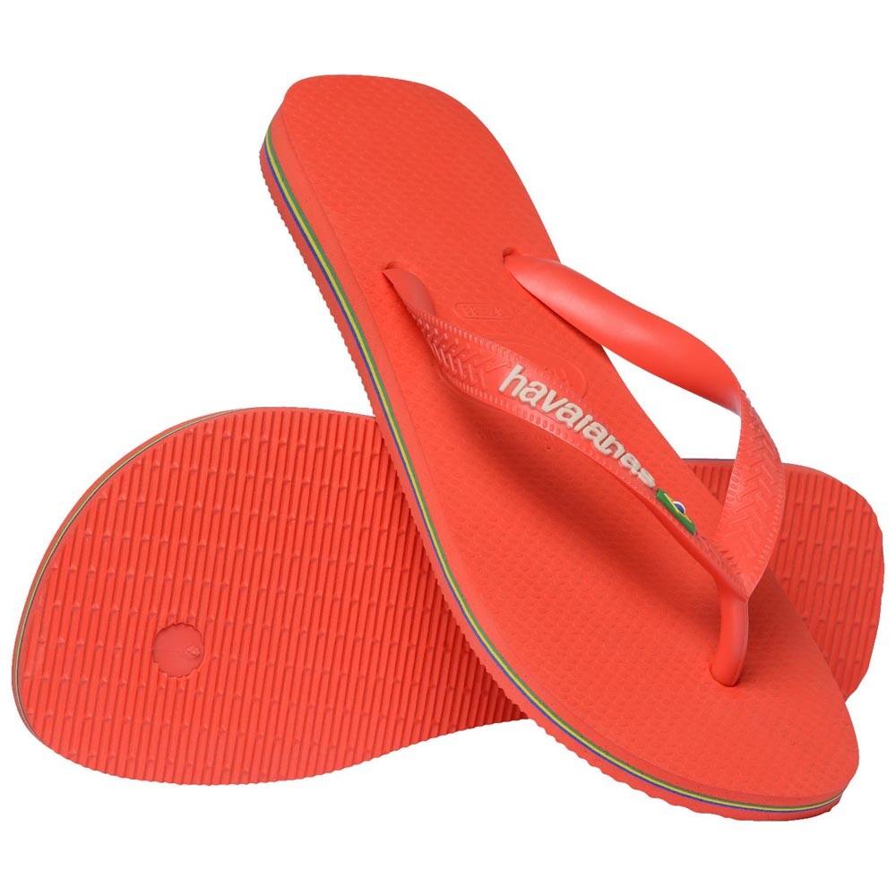 Sandalias Havaianas Brasil Logo Hombre Rojo Rojo