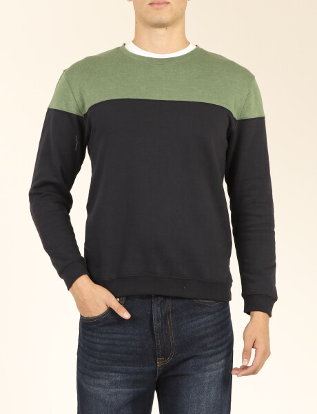 Sweater Harry Azul Oscuro/verde Claro Melange