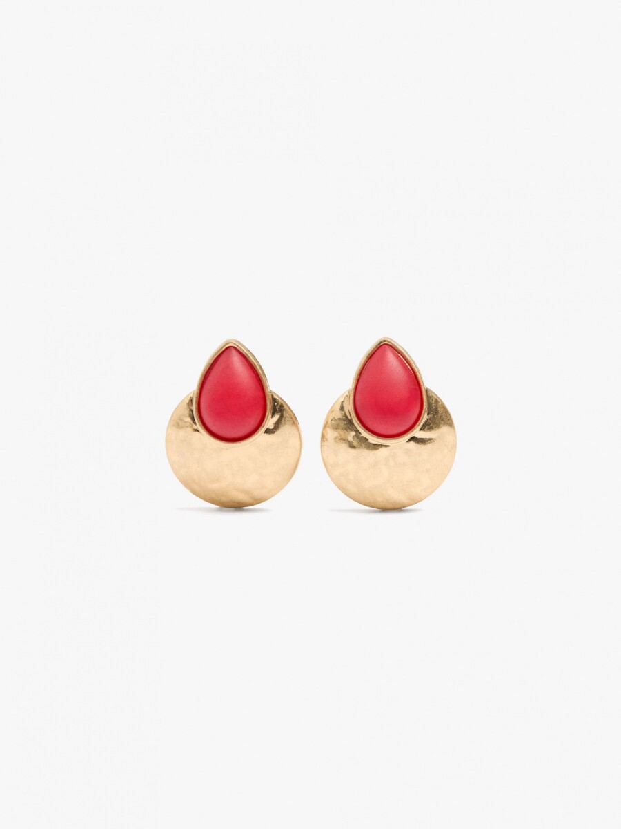 Pendientes Redondos De Resina rosa
