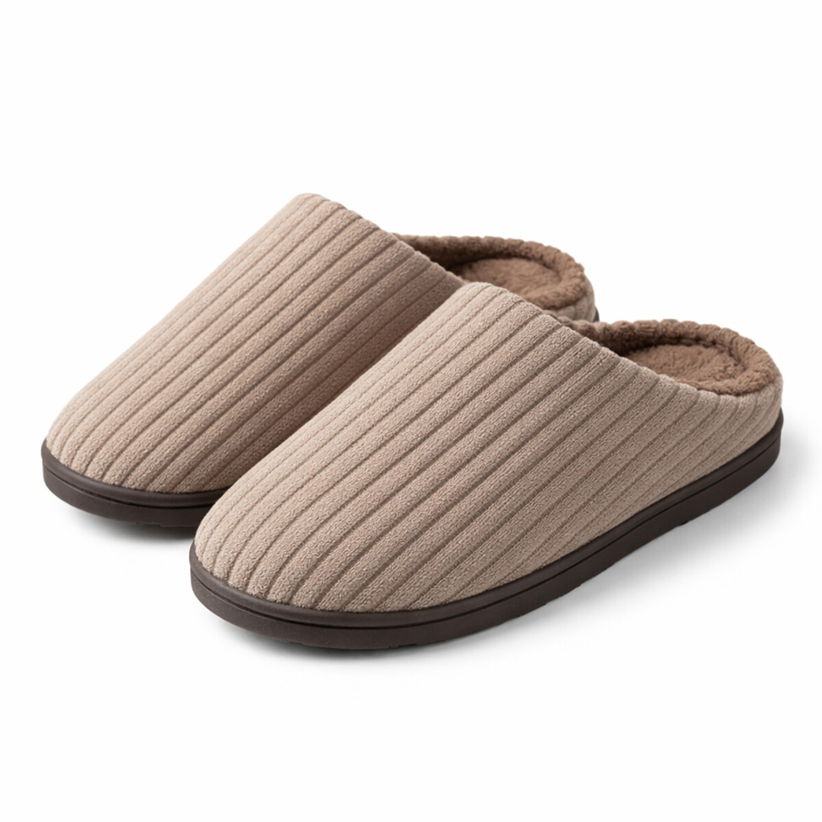 Pantufla Danesa De Dama Slide Cómoda Abrigada Invierno - Color Marrón 